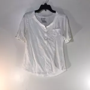 T-shirt donna Nobo bianca con tasca 1/4 bottoni taglia XL - Foto 1 di 3