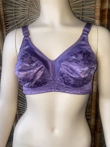 Purple Floral Bali Bra Size 36 C Sissy Full Coverage Bra - Picture 1 of 13