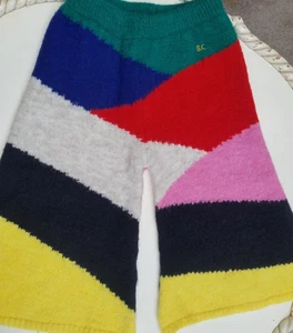 Bobo Choses Girls Wide Leg Knit Pant Colorblock Multi Size 6 7Y (32205A) - Picture 1 of 6