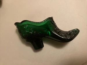 Hunter grün Glas Schuh Blumen Schleife Wicked Boot High Heel Weihnachten Smaragd Kunst - Bild 1 von 11