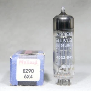 Nuevo de Lote Antiguo/Nuevo en Caja Mullard 6X4/EZ90 O-Getter Placa Gris Rectificador Hecho en Inglaterra 1958 - Imagen 1 de 16
