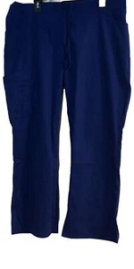 Dickies Medical Cargo Scrubs EDS Signature Drawstring Mid Rise Blue Large Petite - Picture 1 of 8