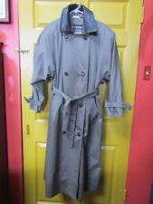 Womens La Vogue Trench Coat 10 Wool Blended Lining Water Resistant Double Cape M