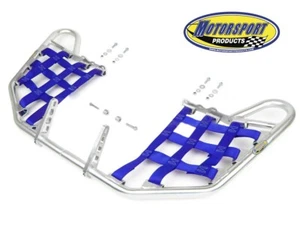 Yamaha YFZ450 YFZ 450 Nerfbars Atv Nerf Bars Silver Bars/Blue Nets - Picture 1 of 2