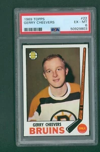 1969 Topps Hockey Card - #22 Gerry Cheevers, PSA 6 EXMT - Picture 1 of 2