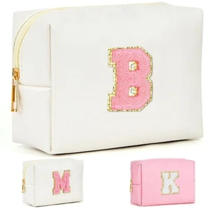 26 Letter Initial Makeup Bag Personalized Makeup Bag Makeup Bag Small Cute Ma... - Picture 1 of 7