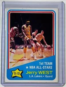 HOF 1972 Topps JERRY WEST All-Star #164 w/ Wilt Chaimberlan EX - Picture 1 of 3