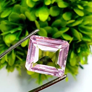 18 Ct Natural Transparent Brazilian Emerald Cut Pink Kunzite Certified Gems s013 - Picture 1 of 6