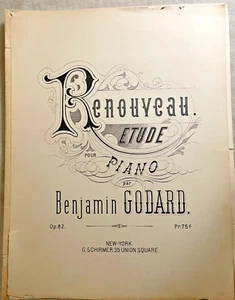 BLATTMUSIK) ""RENOUVEAU"" KLAVIERETUDE VON BENJAMIN GODARD, 1888 - Bild 1 von 5