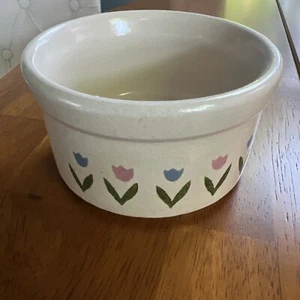 Robinson Ransbottom Pottery Ramekin With Tulips USA - Picture 1 of 4