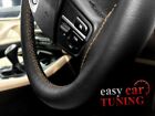 For Toyota Hilux 2005-2015 Mk7 Black Genuine Leather Steering Wheel Cover Beige