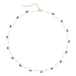 KELITCH Cherry Choker Necklaces Handmade Strand Necklaces for Women - Picture 1 of 4