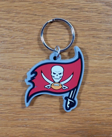 TAMPA BAY BUCCANEERS Soft PVC Rubber Team Logo NFL Football Key Ring Key Chain Cover