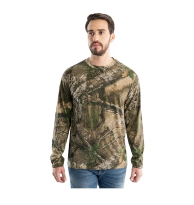 Realtree Men's APX Scent Control L/S Hunting Camouflage T-Shirt Green Size 3XL - Image 1 of 4