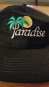 Paradise Herren Netz Druckknopflasche Rücken Truckermütze Hit Wear Marke Palme Strand Sommer - Bild 1 von 13