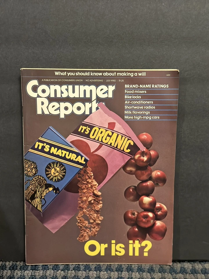 1980 July Consumer Reports Magazine, Is It Natural Or Organic (MH610) - Image 1 of 2