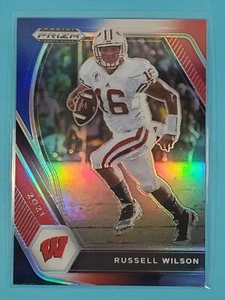 2021 Panini Prizm Draft Picks RED WHITE & BLUE Russell Wilson Wisconsin #8 - Picture 1 of 2