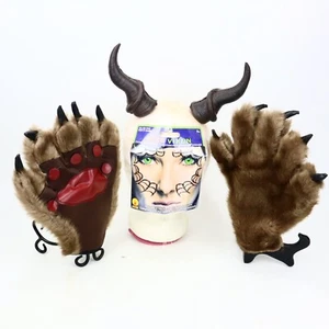 Elope Beast Horns Web Vixen Smiffys mani mostro peloso lei bestia corna e zampe - Foto 1 di 6