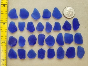 DAMAGE GENUINE BEACH SEA GLASS SURF TUMBLED COBALT BLUE SMALL MOSAIC CRAFT V05 - Picture 1 of 13