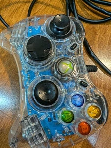 Afterglow XBOX 360 Wired Controller Model PL-3702 Clear case Fast Shipping BLUE - Picture 1 of 10