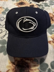 PSU Penn State Blue Wool Made Korea Zephyr Graf-X Hat Fitted EUC - Picture 1 of 5