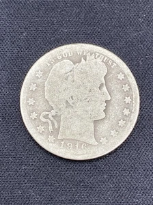 Barbiere 1916 argento 25c quarto 90% spazzatura - Foto 1 di 2