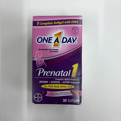 Один в день пренатальный 1 полный мультивитаминный/мультиминеральный 30 гелевых капсул срок годности 1/26 - Изображение 1 из 4
