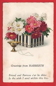 PEMBROKESHIRE NARBERTH. GREETINGS FROM pu NARBERTH 1923 CHRISTMAS DAY CANCEL RSO - Picture 1 of 2