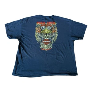 Harley Davidson RARE Toad Suck Tee Double Sided Graffic Conway Ark Size 3XL Blue - Bild 1 von 8