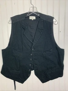 Darcy Clothing Herren XXL Weste Ebenholz Schwarz Gebürstete Baumwolle Fischgrät Weste - Bild 1 von 5