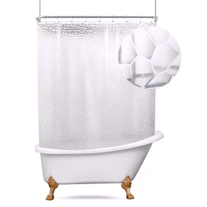 Clawfoot Tub 180wx70h Inch Shower Curtain Panel Bathtub Oval Extra Wide All Arou - Picture 1 of 7