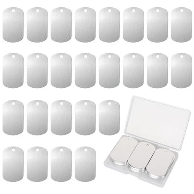 Fesorsi 25 Pcs Aluminum Tags for EngravingRectangle Stamping Blanks TagsSlive...