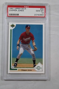 1991 Upper Deck #55 Chipper Jones  PSA Graded 10 Gem Mint - Picture 1 of 2