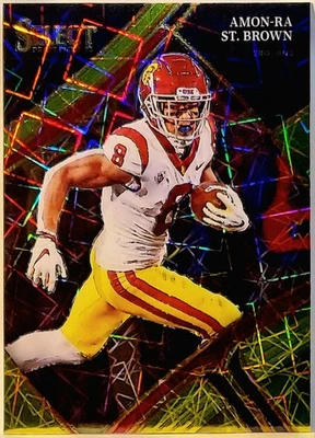 2023 Panini Select Draft Picks Gold Lazer Exclusive Amon-Ra St. Brown #156 LIONS - Image 1 of 2