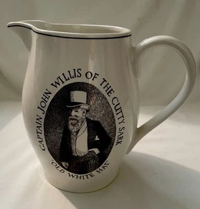 Vintage Cutty Sark Krug Scotch Whiskey Captain John Willis alter weißer Hut - Bild 1 von 6