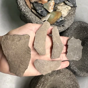 MLC 842 (5) Paleo Archaic Uniface Knife Blades - Arrowheads Artifacts X Kunkle - Picture 1 of 6