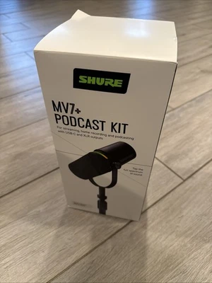 Shure MV7+ Hybrid Output USB-C & XLR Podcast Microphone & Desktop Stand Black - Image 1 of 4