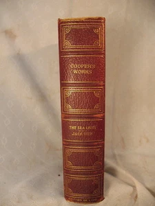 J FENIMORE COOPER'S WORKS ANTIKES ALTES LEDERBUCH DIE SEELÖWEN JACK ETAGE - Bild 1 von 12