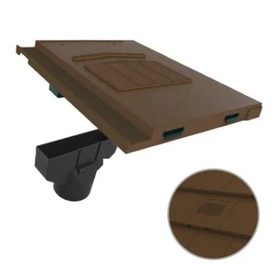 Brown Marley Modern / Mini Stonewold Non-Profile Roof Vent Tile & Pipe Adapter - Picture 1 of 6
