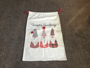 Seasons Greetings GNOME WEIHNACHTEN LEINWAND GESCHENKTÜTEN 39,5"" x 23,5"" EXTRA GROSS - Bild 1 von 3