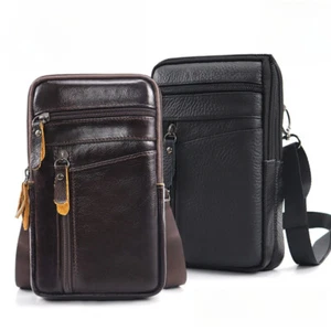 Paquetes de cintura de cuero genuino Bolso Bolsa de teléfono Bolsos de mano Bolso de pecho pequeños - Imagen 1 de 24