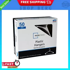 Mainstays Clothing Hangers, 50 Pack, White, Durable Plastic - Picture 1 of 6