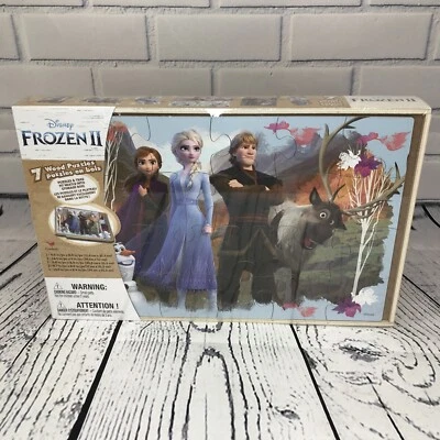 Disney Frozen II - JUEGO DE 7 ROMPECABEZAS - Rompecabezas con Caja de Almacenamiento de Madera  Foto 1 de 4