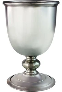 Schlichter mittelalterlicher Zinnkelch gerollte Lippe 5 Zoll gravierbar - Bild 1 von 4