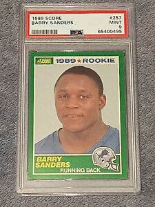 1989 Score Barry Sanders Rookie RC #257 PSA 9 Mint HOF Detroit Lions