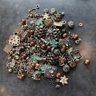 Bead Lot Loose 250+ Assorted Metal Silver- Gold- Copper-tone Crafting Jewelry