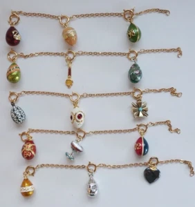 Joan Rivers Faberge Egg Charm Lot of 15 w/ Extender - Picture 1 of 6