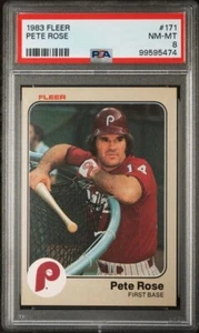 Fleer Pete Rose #171 1983 PSA 8 casi nuevo-como nuevo - Imagen 1 de 2