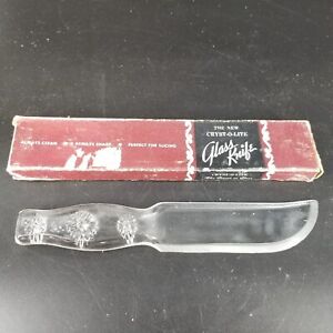 Cryst-O-Lite Depression Glass Knife Clear Fruit Cake Star Handle 8.5" w/Box
