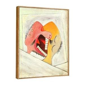 Framed Canvas Giclee Print 1931 The Kiss by Pablo Picasso Wall Art 24"x32" - Picture 1 of 8